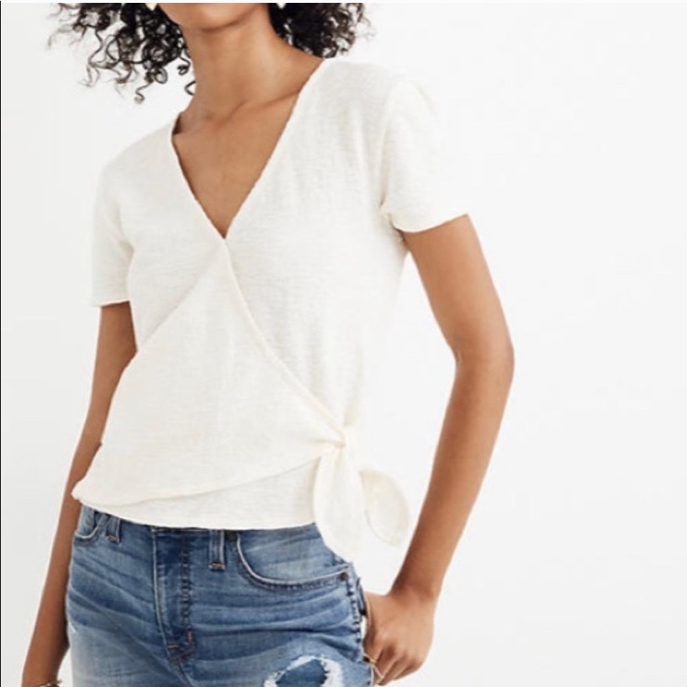 Madewell Texture & Thread Wrap Top